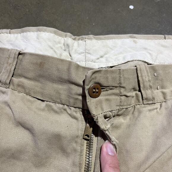 Vintage 50s Tan Sanforized Sail Cloth Cotton Chinos 34x29 - Picture 5 of 5
